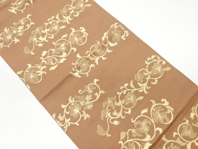 JAPANESE KIMONO / VINTAGE FUKURO OBI / WOVEN FLOWER ARABESQUE